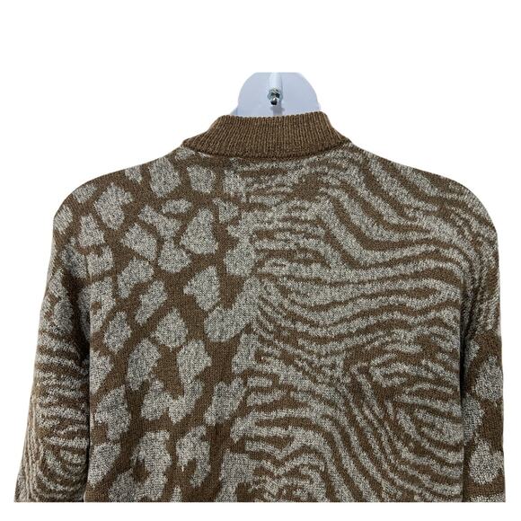 Vero Moda Animal Print Mock Neck Pullover Sweater Brown Grey Size 2X NEW! - Picture 6 of 13